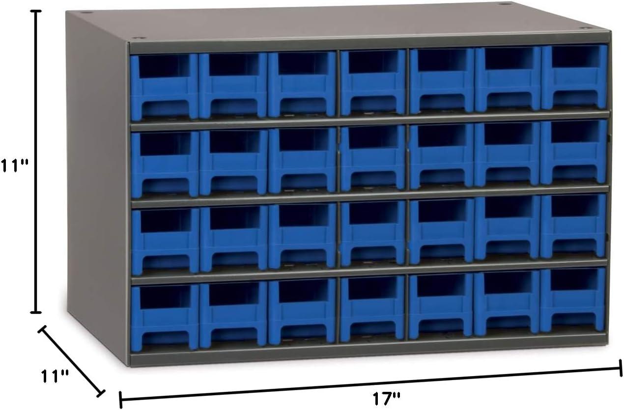 image:imageAkroMils Steel Garage Storage Cabinet Small Parts Organizer Metal Cabinet for Hardware Nails Screws Bolts Nuts and More 17 W x 11 D x 11 H 28Drawer Gray CabinetBlue Drawers 19228Gray CabinetBlue Drawers