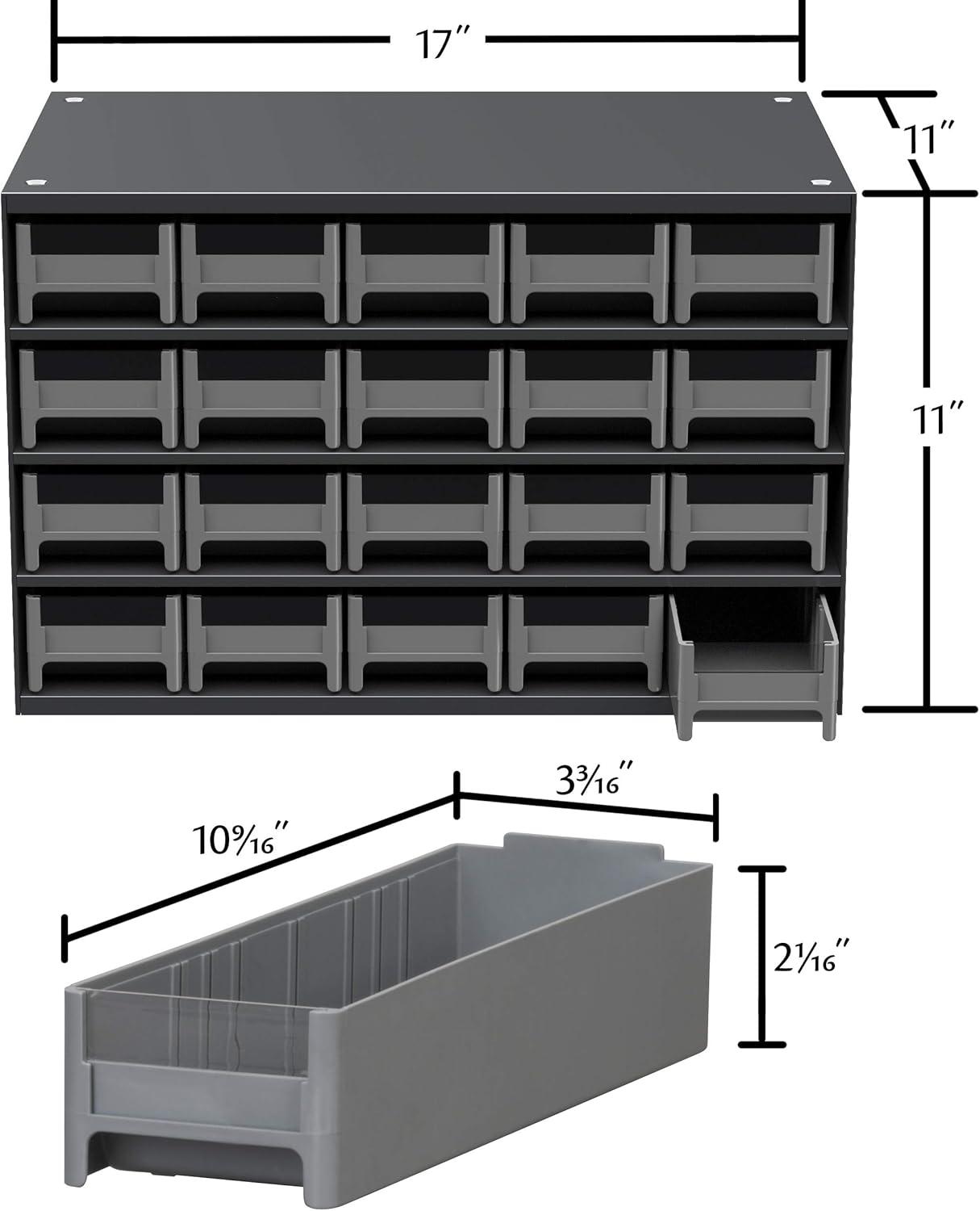 image:imageAkroMils Steel Garage Storage Cabinet Small Parts Organizer Metal Cabinet for Hardware Nails Screws Bolts Nuts and More 17 W x 11 D x 11 H 28Drawer Gray CabinetBlue Drawers 19228Gray CabinetBlue Drawers