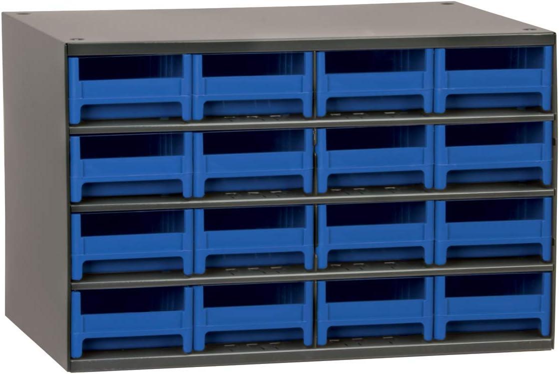 image:imageAkroMils Steel Garage Storage Cabinet Small Parts Organizer Metal Cabinet for Hardware Nails Screws Bolts Nuts and More 17 W x 11 D x 11 H 28Drawer Gray CabinetBlue Drawers 19228Gray CabinetBlue Drawers