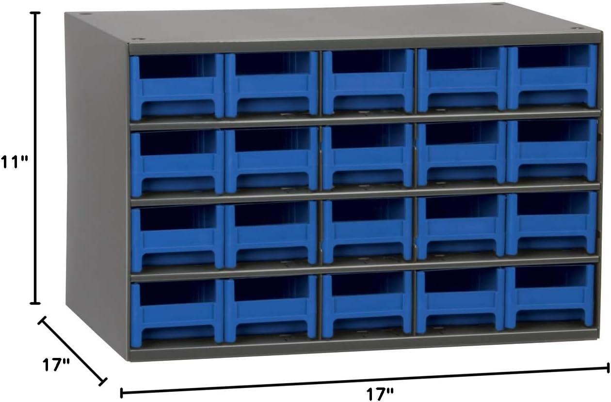 image:imageAkroMils Steel Garage Storage Cabinet Small Parts Organizer Metal Cabinet for Hardware Nails Screws Bolts Nuts and More 17 W x 11 D x 11 H 28Drawer Gray CabinetBlue Drawers 19228Gray CabinetBlue Drawers