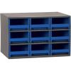 Akro-Mils Steel Garage Storage Cabinet, Small Parts Organizer Metal Cabinet for Hardware, Nails, Screws, Bolts, Nuts, and More, 17″ W x 11″ D x 11″ H, 28-Drawer, Gray Cabinet/Blue Drawers (19228)(Gray Cabinet/Blue Drawers)