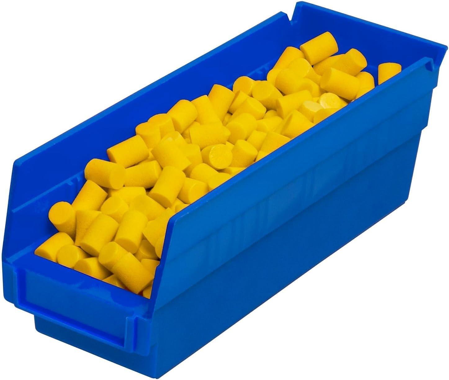 image:imageAkroMils 30120 Plastic Shelf Bins Heavy Duty Storage Bins for Garage Closet and Drawer Organization 12 x 4 x 4 Blue 24PackBlue