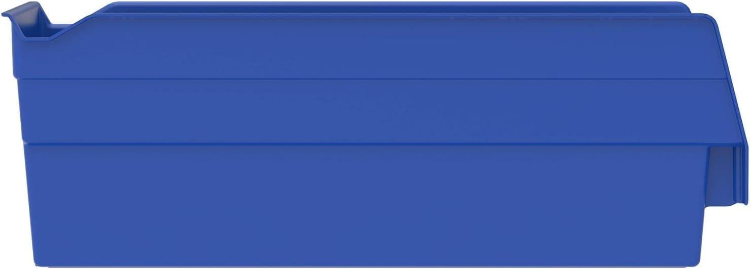 image:imageAkroMils 30120 Plastic Shelf Bins Heavy Duty Storage Bins for Garage Closet and Drawer Organization 12 x 4 x 4 Blue 24PackBlue