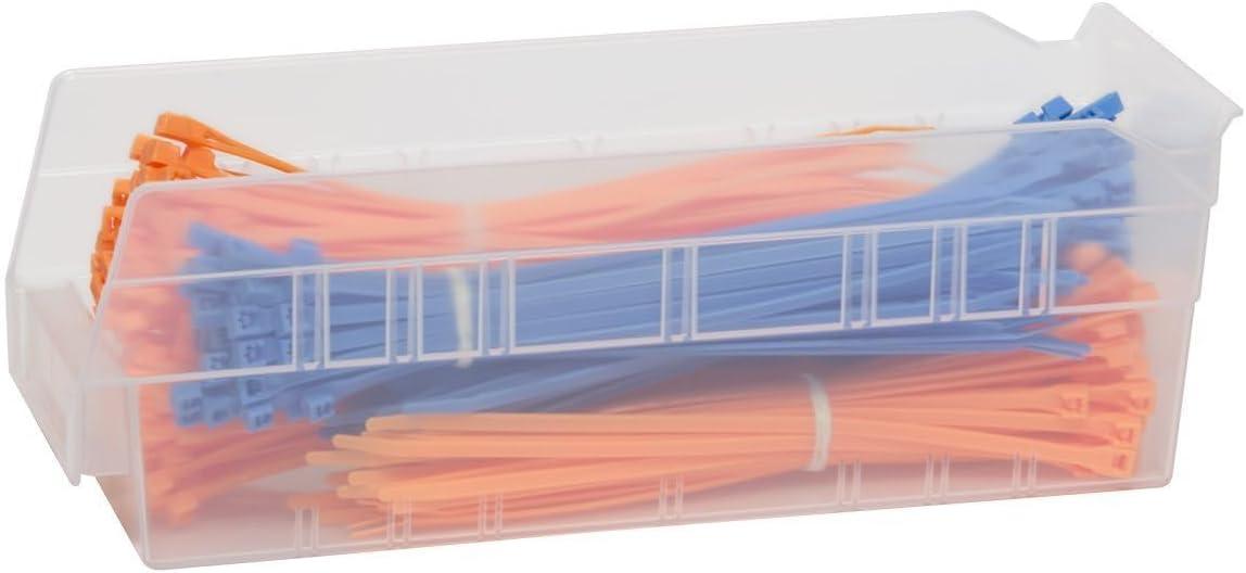 image:imageAkroMils 30120 Plastic Shelf Bins Heavy Duty Storage Bins for Garage Closet and Drawer Organization 12 x 4 x 4 Blue 24PackClear
