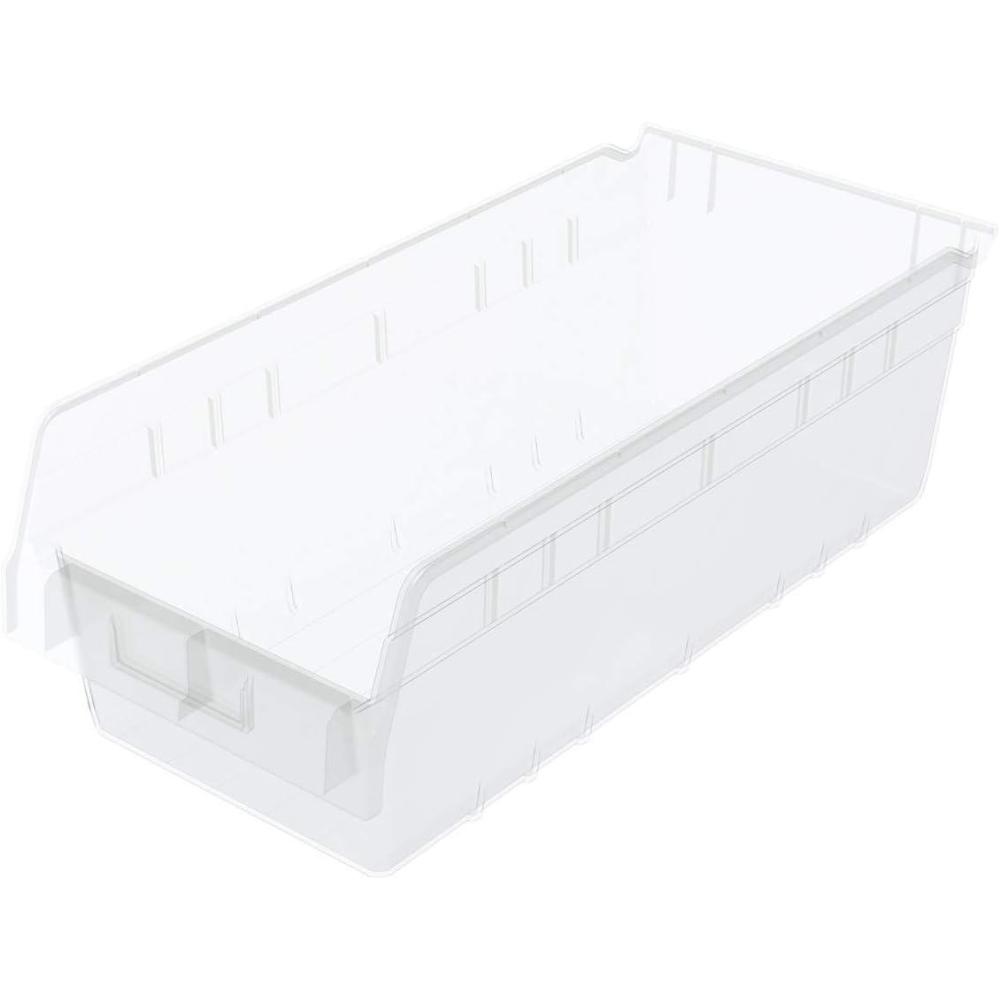 image:imageAkroMils 30088 ShelfMax Plastic Nesting Shelf Bin Box 18Inch L by 8Inch W by 6Inch H Blue Case of 8Clear