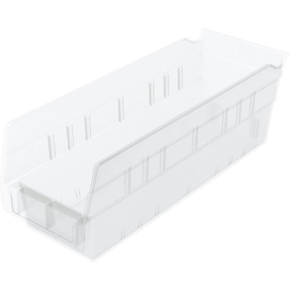 image:imageAkroMils 30120 Plastic Shelf Bins Heavy Duty Storage Bins for Garage Closet and Drawer Organization 12 x 4 x 4 Blue 24PackClear