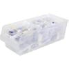 Akro-Mils 30088 ShelfMax Plastic Nesting Shelf Bin Box, 18-Inch L by 8-Inch W by 6-Inch H, Blue, Case of 8(Clear)