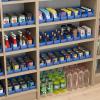 Akro-Mils 30120 Plastic Shelf Bins, Heavy Duty Storage Bins for Garage, Closet, and Drawer Organization, 12″ x 4″ x 4″, Blue, 24-Pack(Clear)