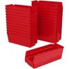 Akro-Mils 30120 Plastic Shelf Bins, Heavy Duty Storage Bins for Garage, Closet, and Drawer Organization, 12″ x 4″ x 4″, Blue, 24-Pack(Red)