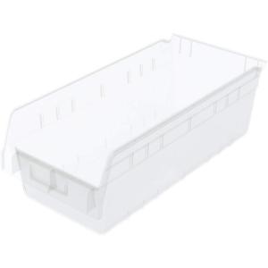Akro-Mils 30088 ShelfMax Plastic Nesting Shelf Bin Box, 18-Inch L by 8-Inch W by 6-Inch H, Blue, Case of 8(Clear)