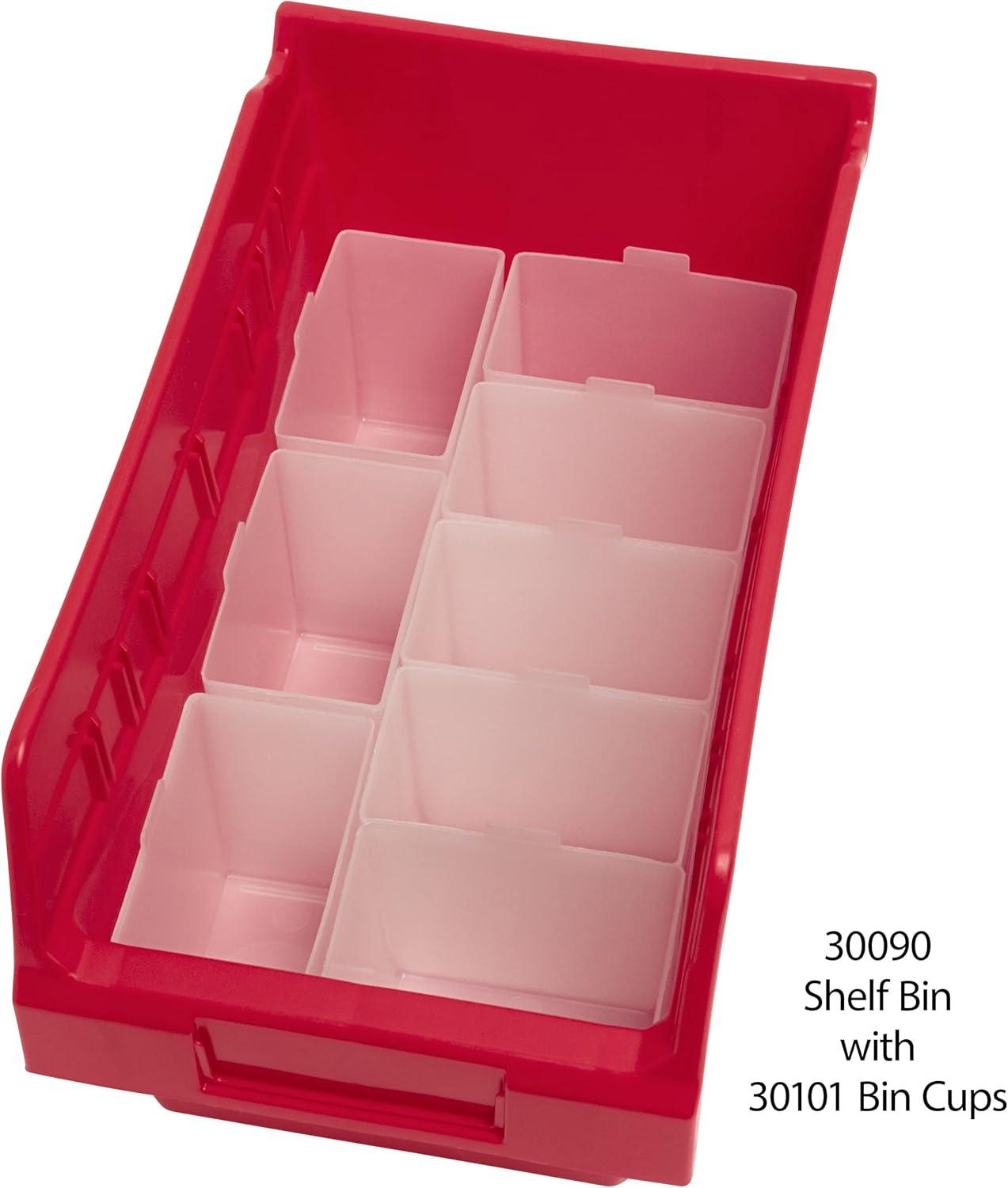 image:imageAkroMils 30101 Plastic Bin Cup Storage for Sorting Small Parts In Shelf Bins 2Inch x 314Inch x 3Inch White Case of 482 x 314 x 3