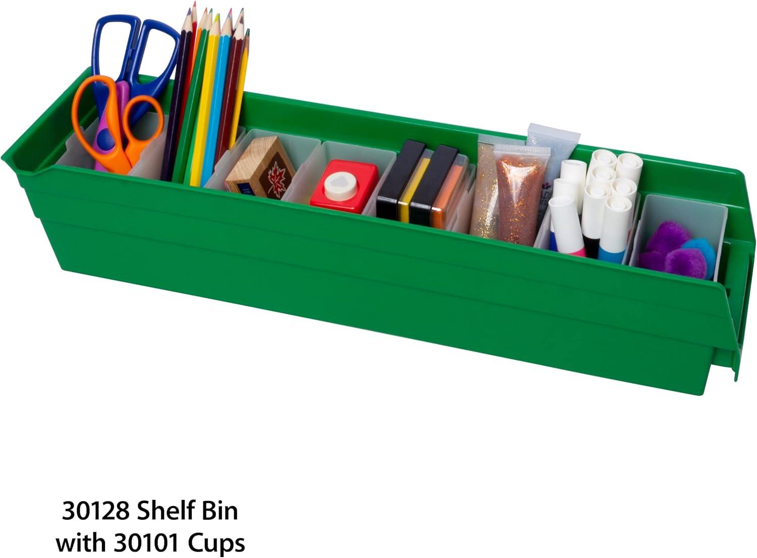 image:imageAkroMils 30101 Plastic Bin Cup Storage for Sorting Small Parts In Shelf Bins 2Inch x 314Inch x 3Inch White Case of 482 x 314 x 3