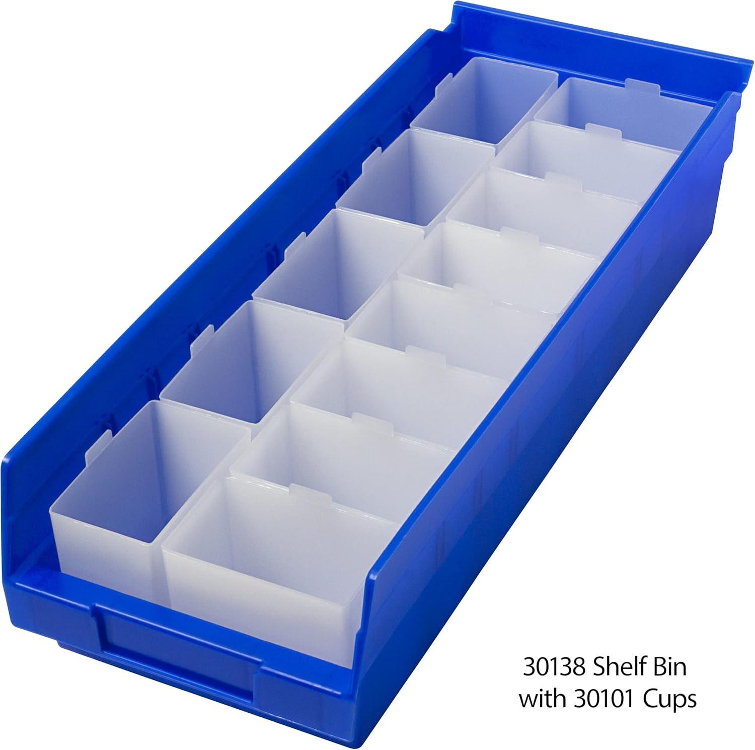 image:imageAkroMils 30101 Plastic Bin Cup Storage for Sorting Small Parts In Shelf Bins 2Inch x 314Inch x 3Inch White Case of 482 x 314 x 3