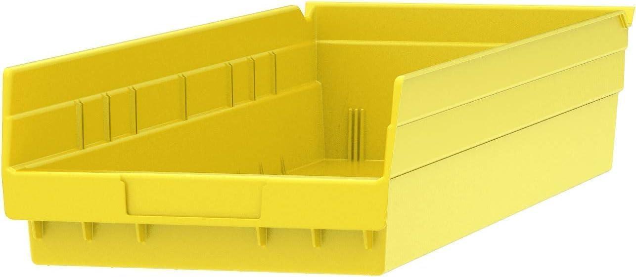 image:imageAkroMils 30184 Plastic Shelf Bins Heavy Duty Storage Bins for Garage Closet and Drawer Organization 24 x 8 x 4 Yellow 6PackYellow