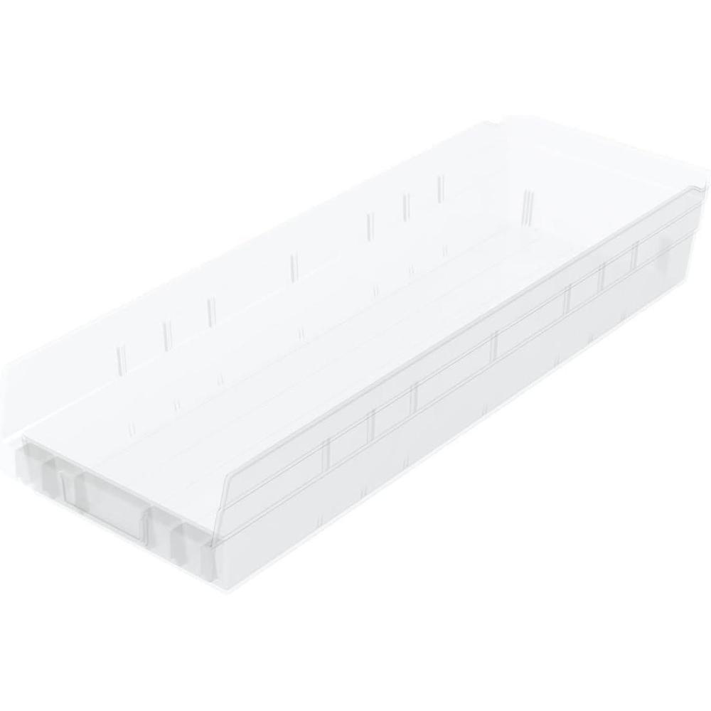 image:imageAkroMils 30184 Plastic Shelf Bins Heavy Duty Storage Bins for Garage Closet and Drawer Organization 24 x 8 x 4 Yellow 6PackClear