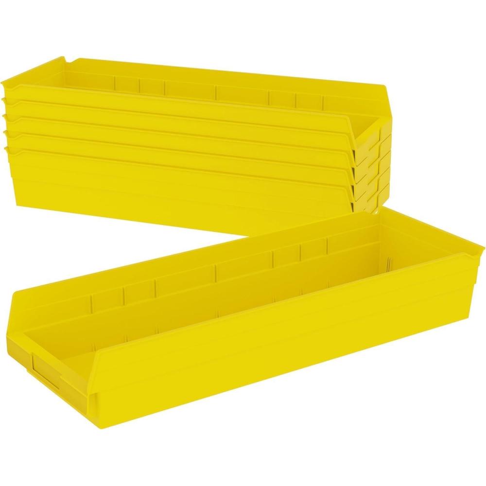 image:imageAkroMils 30184 Plastic Shelf Bins Heavy Duty Storage Bins for Garage Closet and Drawer Organization 24 x 8 x 4 Yellow 6PackYellow