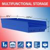 Akro-Mils 30184 Plastic Shelf Bins, Heavy Duty Storage Bins for Garage, Closet, and Drawer Organization, 24″ x 8″ x 4″, Yellow, 6-Pack(Blue)