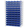 Akro-Mils 30184 Plastic Shelf Bins, Heavy Duty Storage Bins for Garage, Closet, and Drawer Organization, 24″ x 8″ x 4″, Yellow, 6-Pack(Blue)