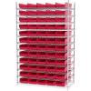 Akro-Mils 30184 Plastic Shelf Bins, Heavy Duty Storage Bins for Garage, Closet, and Drawer Organization, 24″ x 8″ x 4″, Yellow, 6-Pack(Red)