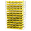 Akro-Mils 30184 Plastic Shelf Bins, Heavy Duty Storage Bins for Garage, Closet, and Drawer Organization, 24″ x 8″ x 4″, Yellow, 6-Pack(Yellow)