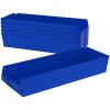 Akro-Mils 30184 Plastic Shelf Bins, Heavy Duty Storage Bins for Garage, Closet, and Drawer Organization, 24″ x 8″ x 4″, Yellow, 6-Pack(Blue)