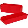 Akro-Mils 30184 Plastic Shelf Bins, Heavy Duty Storage Bins for Garage, Closet, and Drawer Organization, 24″ x 8″ x 4″, Yellow, 6-Pack(Red)