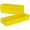 Akro-Mils 30184 Plastic Shelf Bins, Heavy Duty Storage Bins for Garage, Closet, and Drawer Organization, 24″ x 8″ x 4″, Yellow, 6-Pack(Yellow)