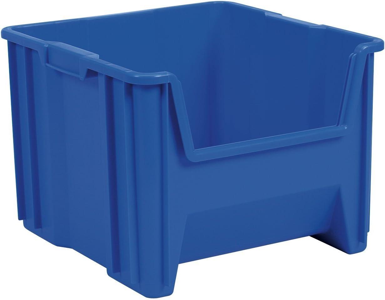 image:imageAkroMils 13014 StakNStore Heavy Duty Stackable Open Front Plastic Storage Container Bin 1712Inch x 11Inch x 1212Inch Clear 4PackBlue