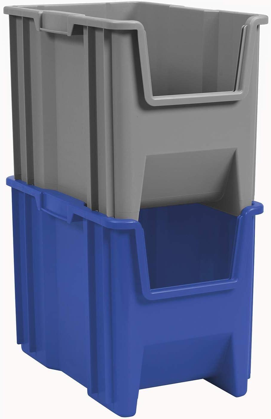 image:imageAkroMils 13014 StakNStore Heavy Duty Stackable Open Front Plastic Storage Container Bin 1712Inch x 11Inch x 1212Inch Clear 4PackClear
