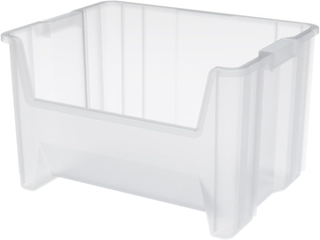 image:imageAkroMils 13014 StakNStore Heavy Duty Stackable Open Front Plastic Storage Container Bin 1712Inch x 11Inch x 1212Inch Clear 4PackClear