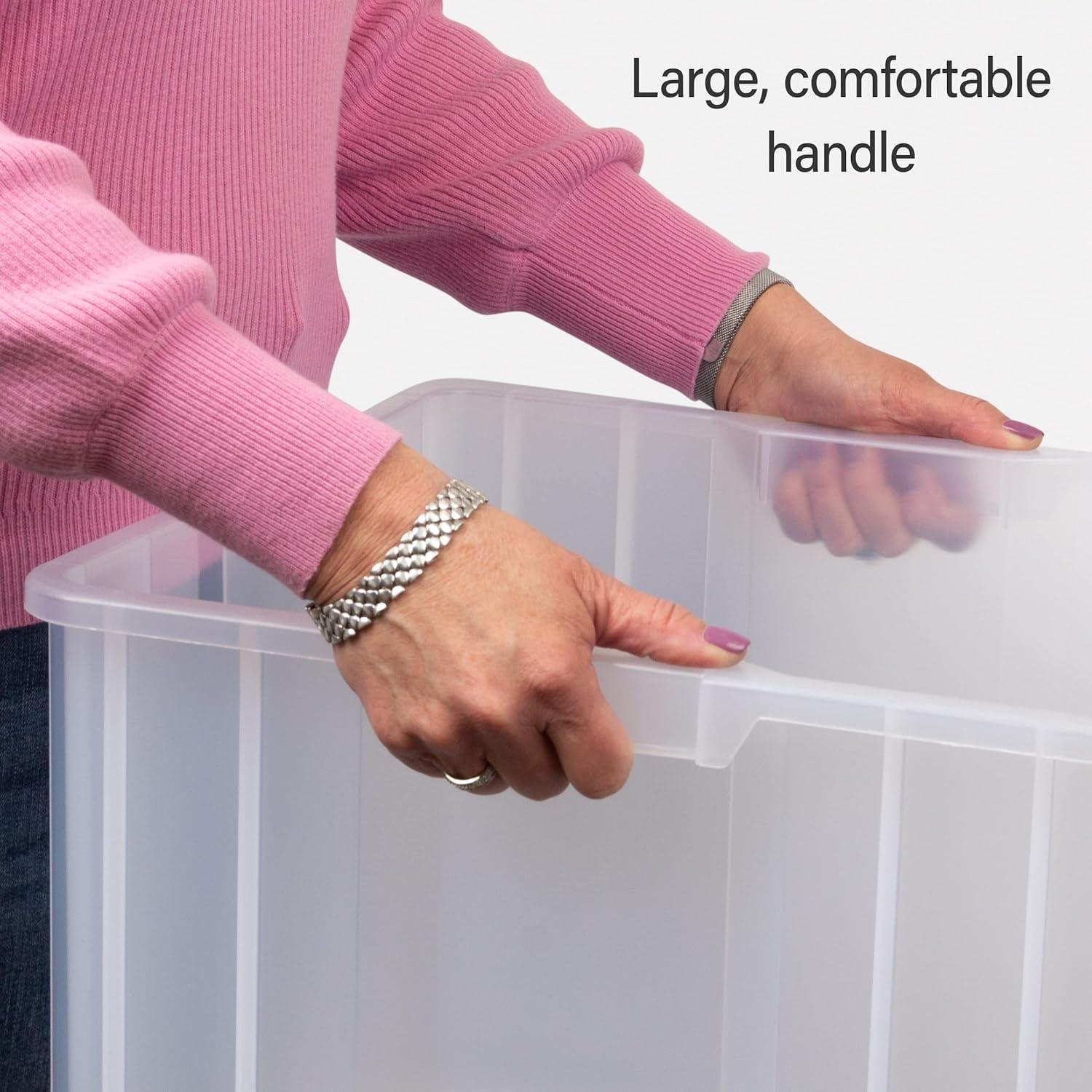 image:imageAkroMils 13014 StakNStore Heavy Duty Stackable Open Front Plastic Storage Container Bin 1712Inch x 11Inch x 1212Inch Clear 4PackClear