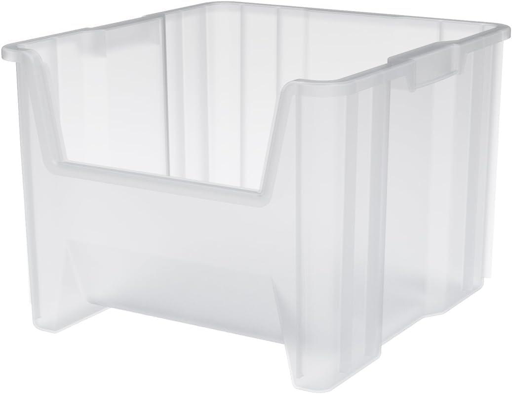 image:imageAkroMils 13014 StakNStore Heavy Duty Stackable Open Front Plastic Storage Container Bin 1712Inch x 11Inch x 1212Inch Clear 4PackClear