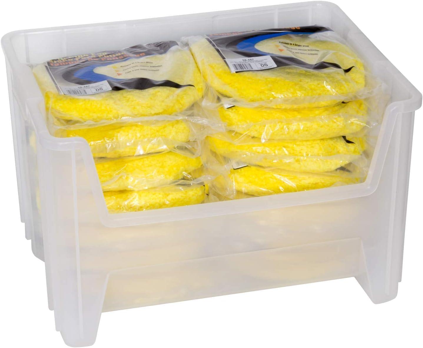 image:imageAkroMils 13014 StakNStore Heavy Duty Stackable Open Front Plastic Storage Container Bin 1712Inch x 11Inch x 1212Inch Clear 4PackClear