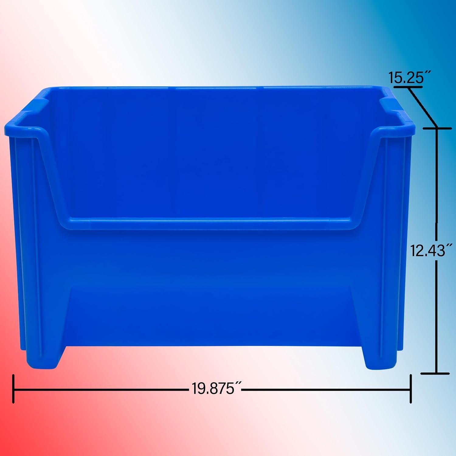 image:imageAkroMils 13014 StakNStore Heavy Duty Stackable Open Front Plastic Storage Container Bin 1712Inch x 11Inch x 1212Inch Clear 4PackGrey
