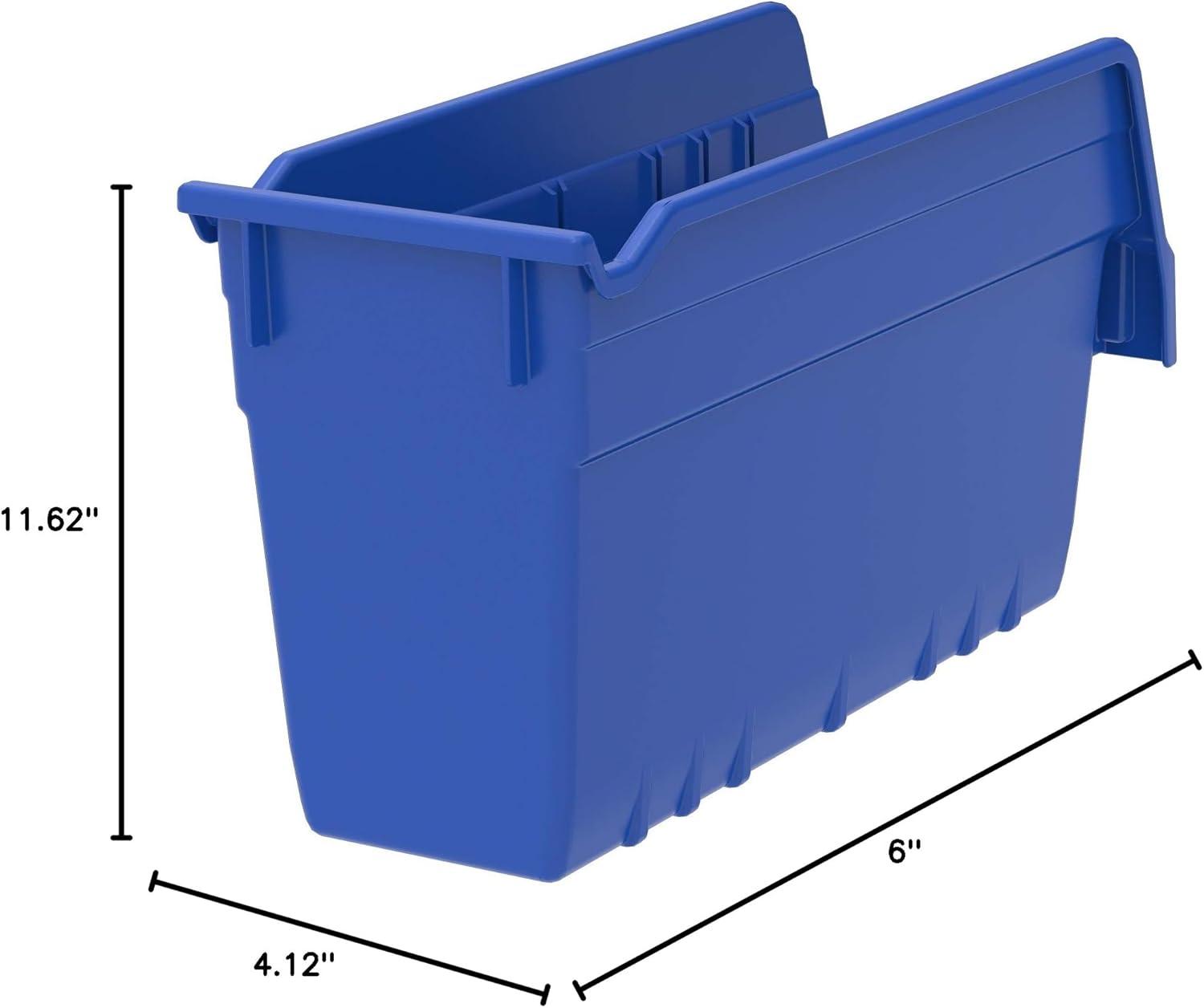 image:imageAkroMils 30040SCLAR Nesting Plastic Shelf Bin 16 Pack 1158 x 418 x 6 ClearBlue