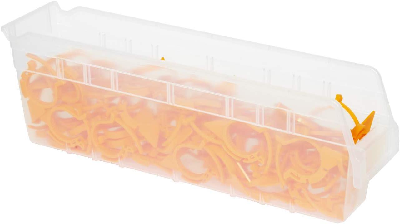 image:imageAkroMils 30048 Plastic Nesting ShelfMax Storage Bin Box 18Inch x 4Inch x 6Inch Clear 8PackClear