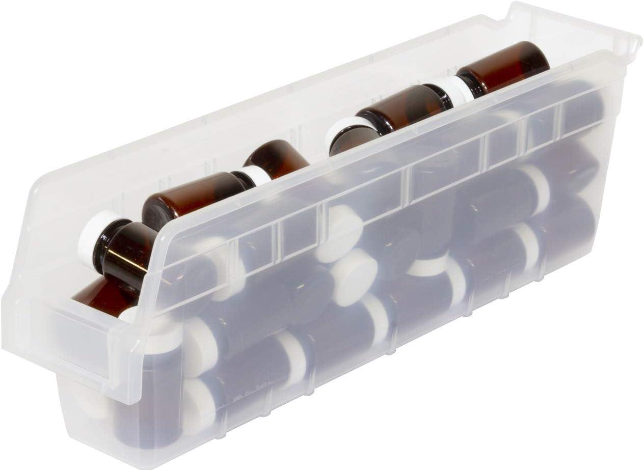 image:imageAkroMils 30048 Plastic Nesting ShelfMax Storage Bin Box 18Inch x 4Inch x 6Inch Clear 8PackClear