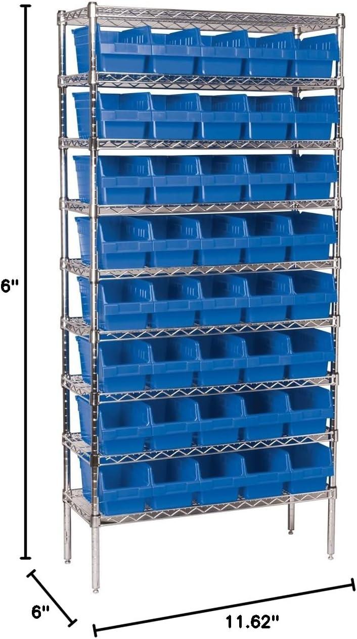 image:imageAkroMils 30090 Plastic Nesting ShelfMax Storage Bin Box 12Inch x 6Inch x 6Inch Red 10PackBlue