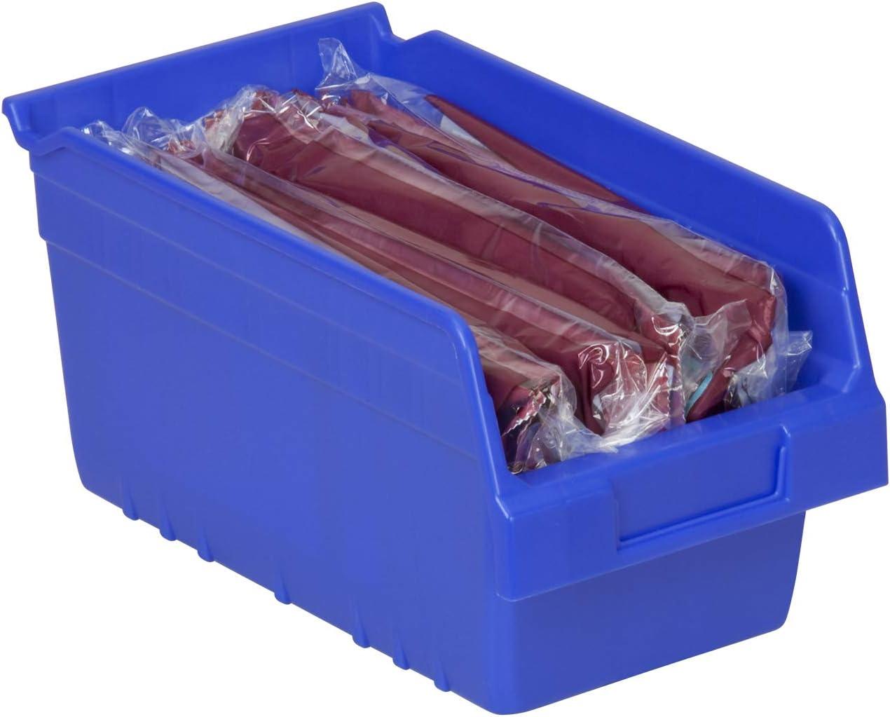 image:imageAkroMils 30090 Plastic Nesting ShelfMax Storage Bin Box 12Inch x 6Inch x 6Inch Red 10PackBlue