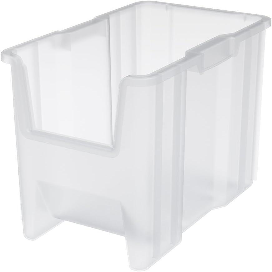 image:imageAkroMils 13014 StakNStore Heavy Duty Stackable Open Front Plastic Storage Container Bin 1712Inch x 11Inch x 1212Inch Clear 4PackClear