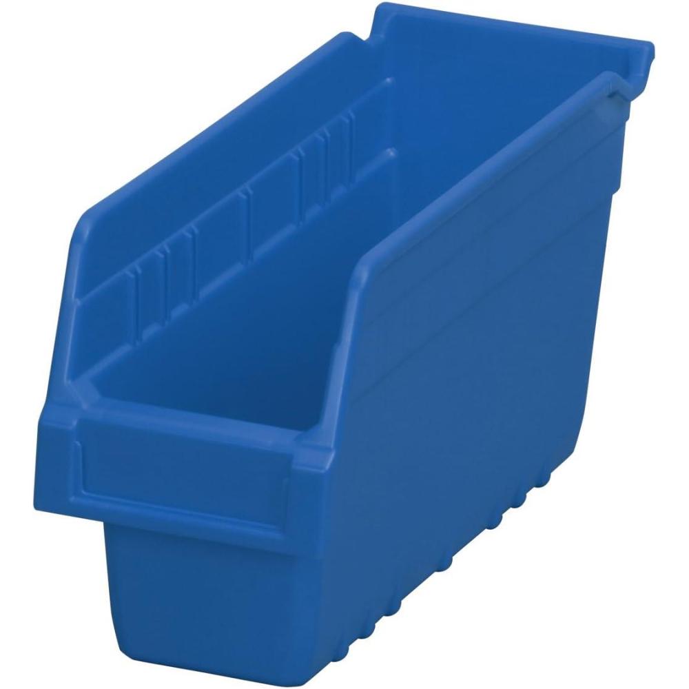 image:imageAkroMils 30040SCLAR Nesting Plastic Shelf Bin 16 Pack 1158 x 418 x 6 ClearBlue