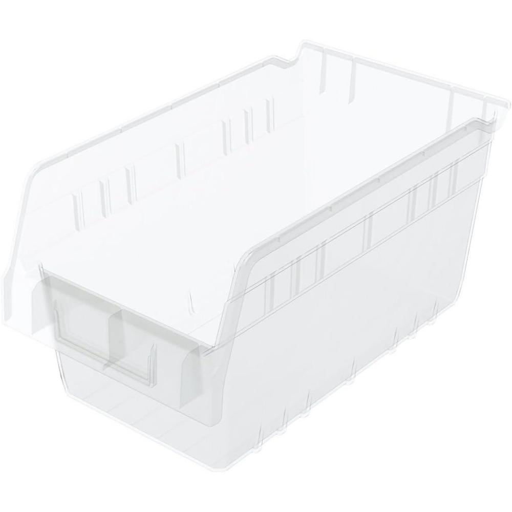 image:imageAkroMils 30090 Plastic Nesting ShelfMax Storage Bin Box 12Inch x 6Inch x 6Inch Red 10PackClear