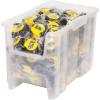 Akro-Mils 13014 Stak-N-Store Heavy Duty Stackable Open Front Plastic Storage Container Bin, (17-1/2-Inch x 11-Inch x 12-1/2-Inch), Clear, (4-Pack)(Clear)