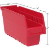 Akro-Mils 30040SCLAR Nesting Plastic Shelf Bin (16 Pack), 11-5/8″ x 4-1/8 x 6″, Clear(Red)