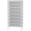Akro-Mils 30048 Plastic Nesting ShelfMax Storage Bin Box, (18-Inch x 4-Inch x 6-Inch), Clear, (8-Pack)(Clear)