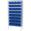 Akro-Mils 30080 ShelfMax Plastic Nesting Shelf Bin Box, 12-Inch L by 8-Inch W by 6-Inch H, Blue, Case of 8(Blue)