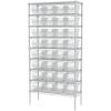 Akro-Mils 30080 ShelfMax Plastic Nesting Shelf Bin Box, 12-Inch L by 8-Inch W by 6-Inch H, Blue, Case of 8(Clear)