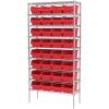 Akro-Mils 30080 ShelfMax Plastic Nesting Shelf Bin Box, 12-Inch L by 8-Inch W by 6-Inch H, Blue, Case of 8(Red)