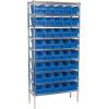 Akro-Mils 30090 Plastic Nesting ShelfMax Storage Bin Box, (12-Inch x 6-Inch x 6-Inch), Red, (10-Pack)(Blue)