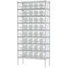 Akro-Mils 30090 Plastic Nesting ShelfMax Storage Bin Box, (12-Inch x 6-Inch x 6-Inch), Red, (10-Pack)(Clear)